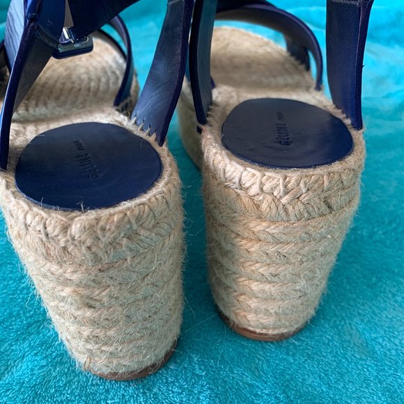 Celine Criss Cross Leather Espadrille Sandals - Picture 6 of 13